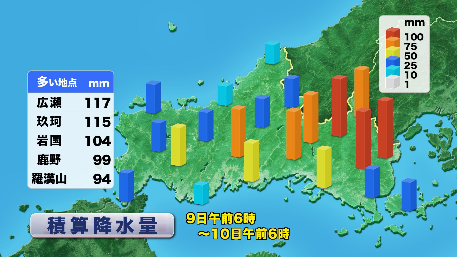 山口天気 朝刊4/10】今年一番のまとまった雨に…地盤緩みや川の増水