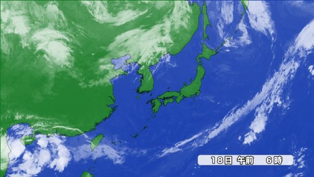 18日（水）午前6時の雲の様子