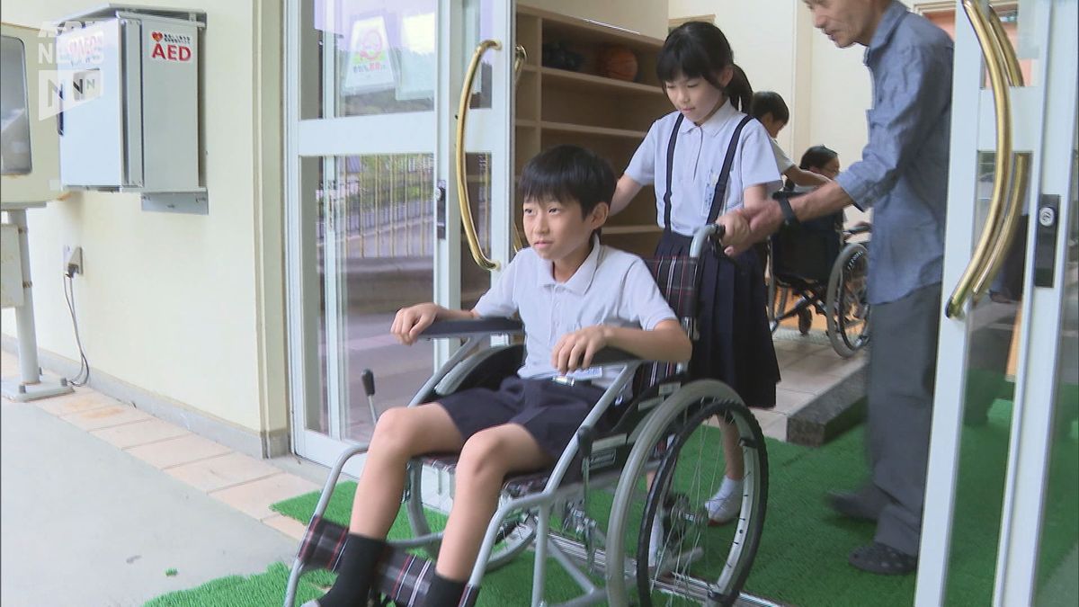 山口県防府市　アイマスク体験や車いす体験　西浦小学校で福祉体験学習