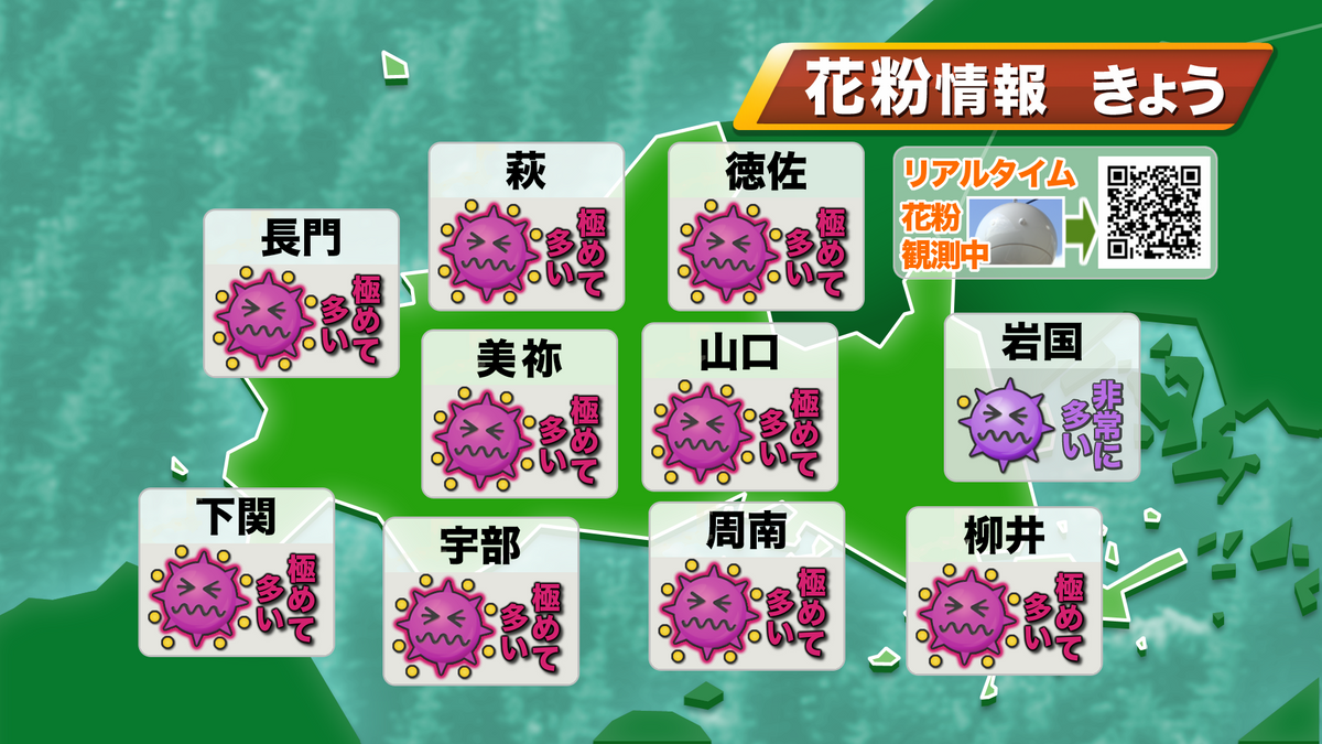 28日（水）の花粉情報