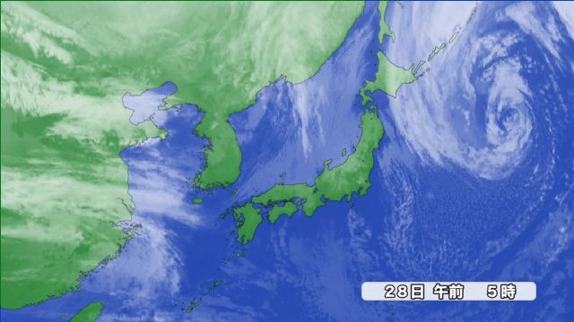 28日（水）午前5時の雲の様子