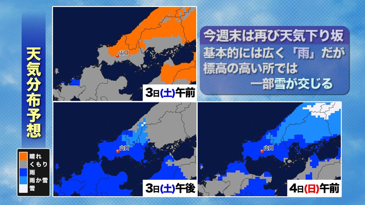 週末の天気分布予想