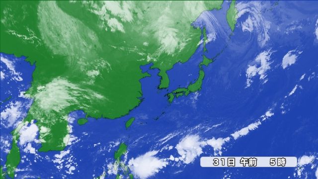 31日（火）午前5時の雲の様子