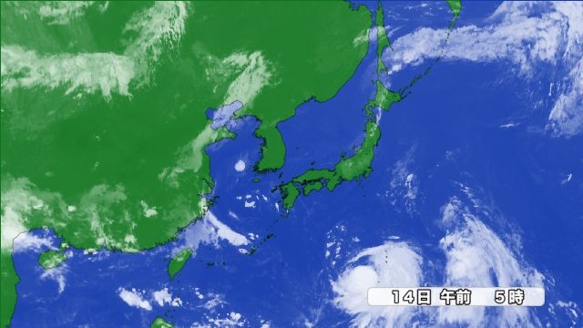 きょう14日(水)雲画像