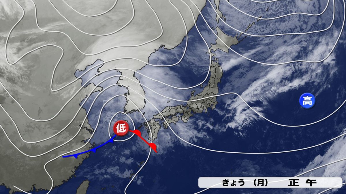 11日(月)の実況天気図