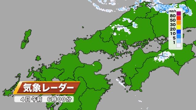 4日（木）午前6時の雨雲の様子