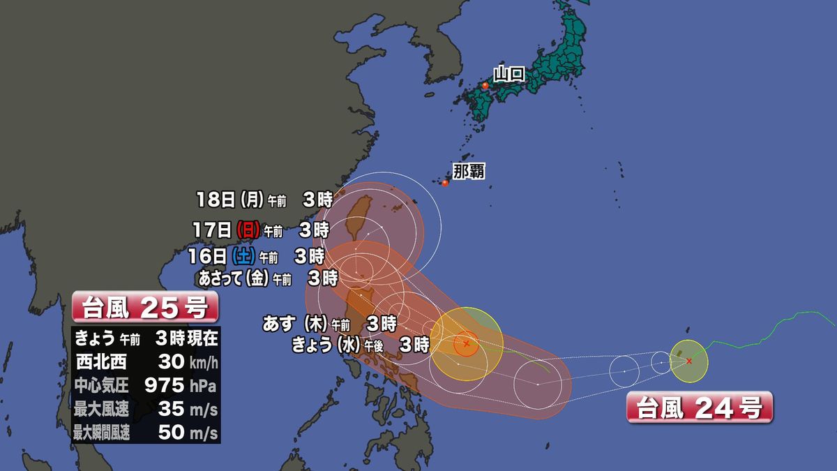 台風25号＋24号進路予想