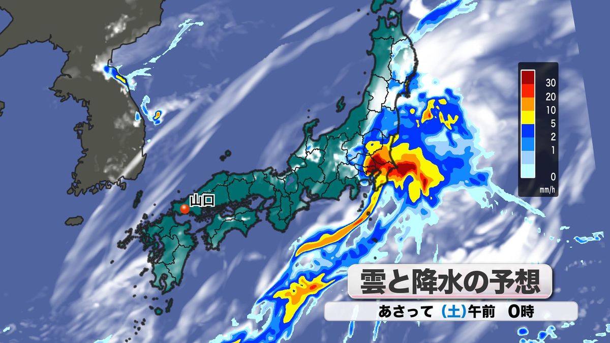 あさって21日(土)雲と降水の予想