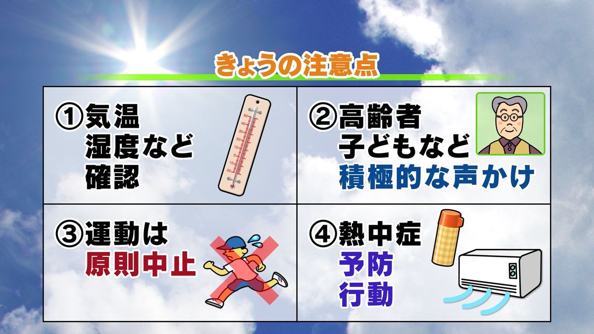 きょう8日(月)の注意点