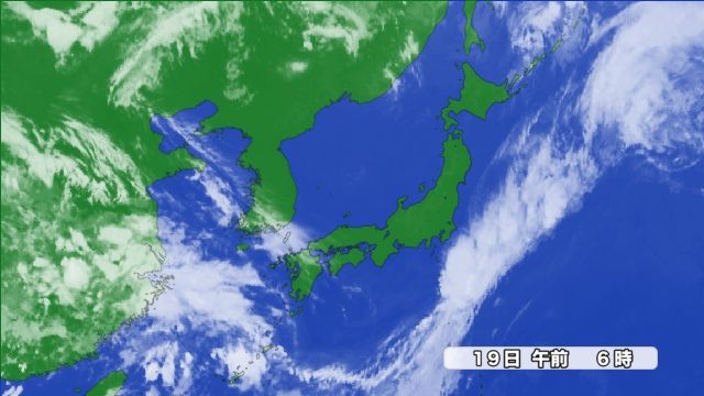 きょう19日(水)午前6時 雲画像