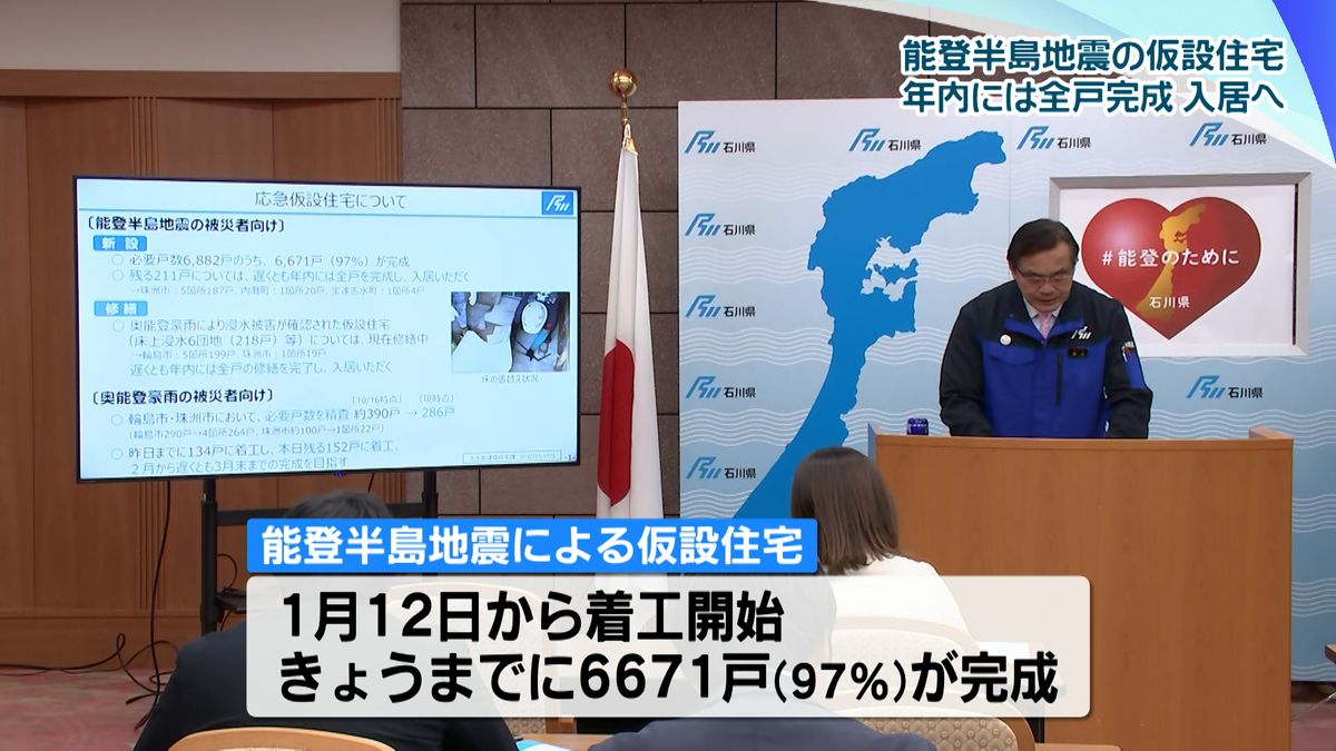 能登半島地震の仮設住宅　6671戸が完成　残り211戸遅くとも年内入居へ　　