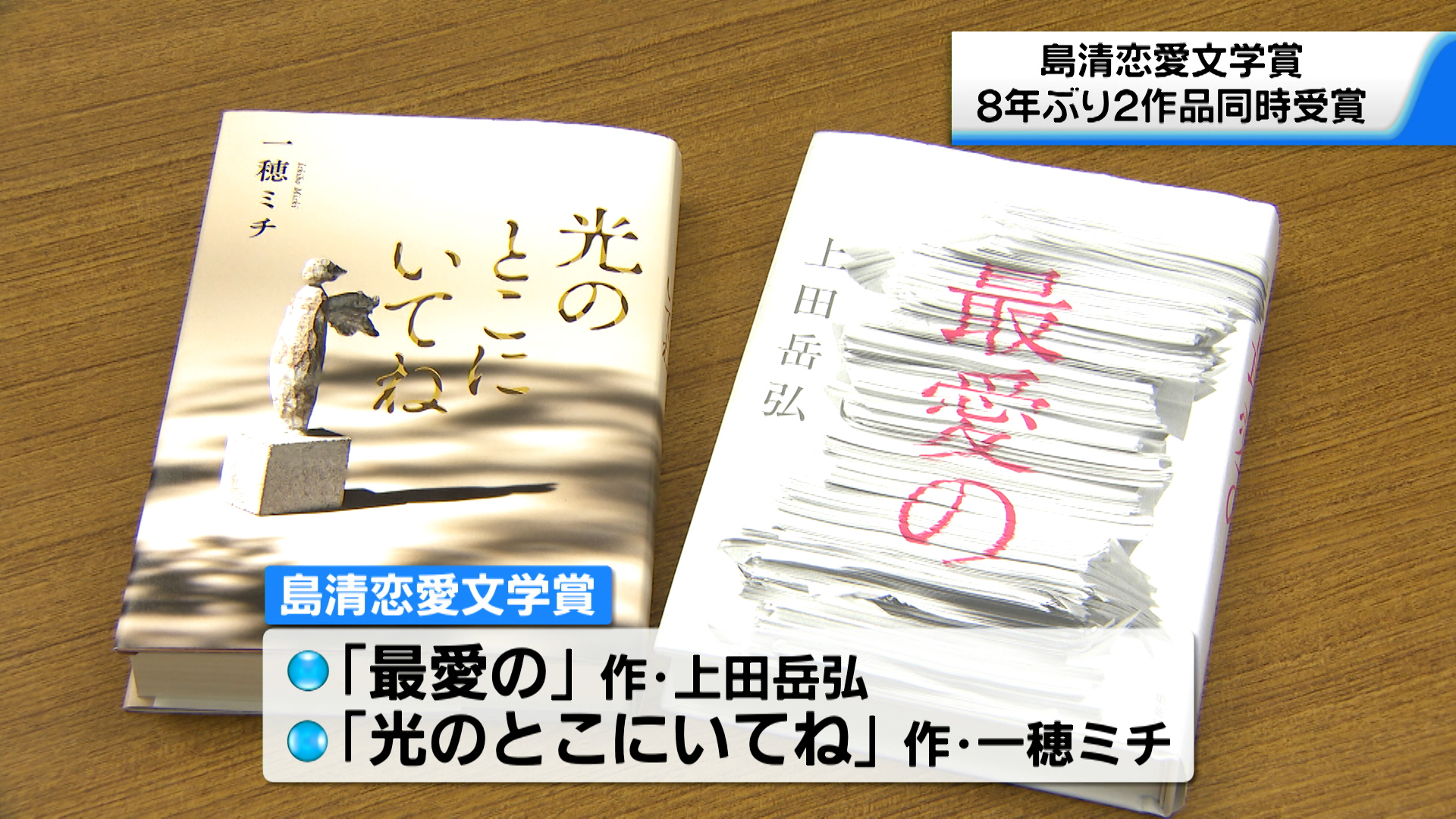 島清恋愛文学賞に2作品同時受賞「恋愛が不可能な時代の、新たな恋愛の