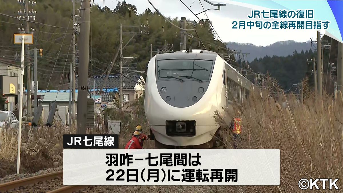 能登へのレールが動き出す…JR七尾駅まで　来週から運転再開へ