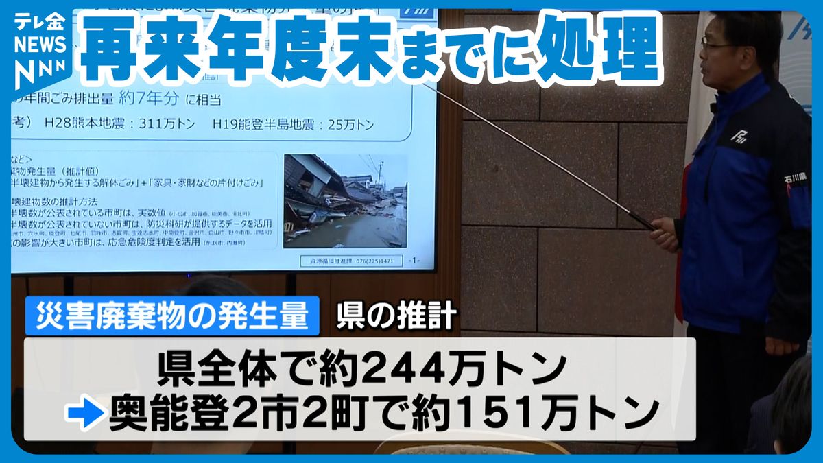 災害廃棄物の処理、再来年度末までに　知事「全国からの支援を」　県全体で約244万トン発生見込み