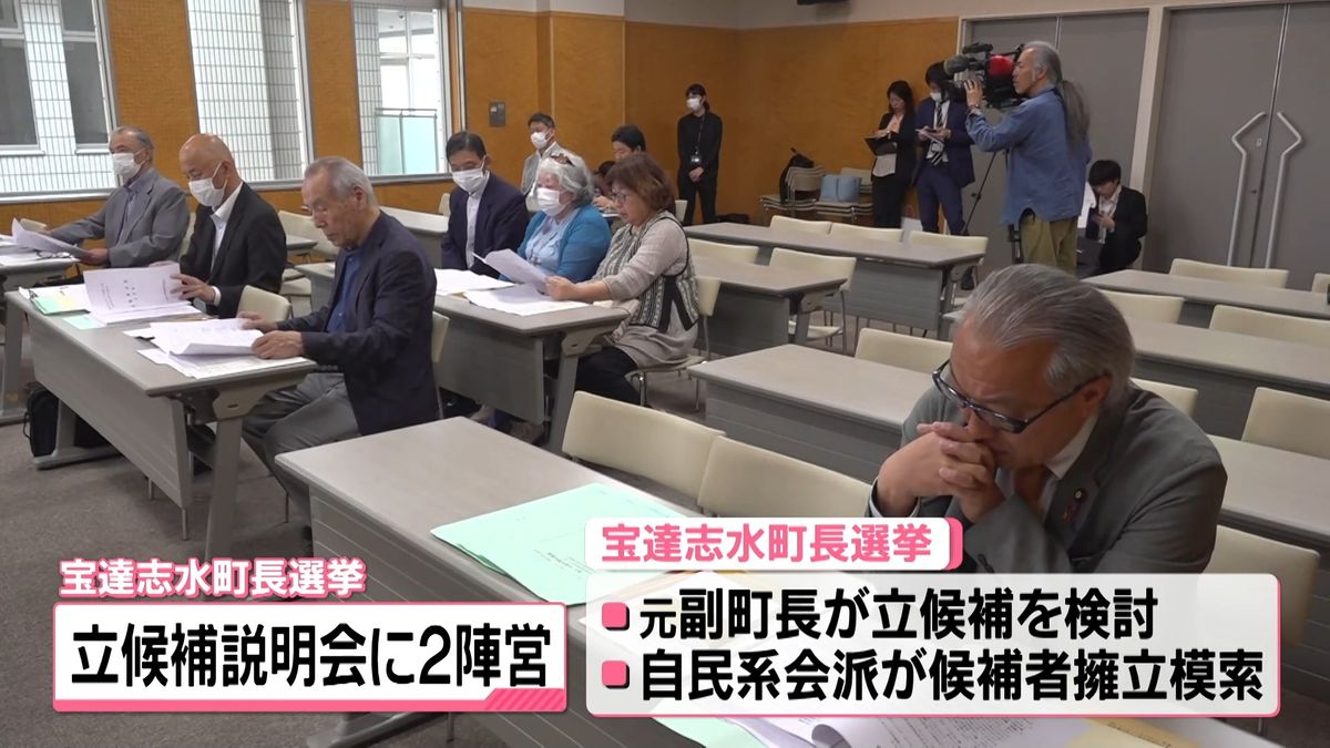 立候補予定者説明会に元副町長陣営と自民系陣営が出席　石川・宝達志水町長選