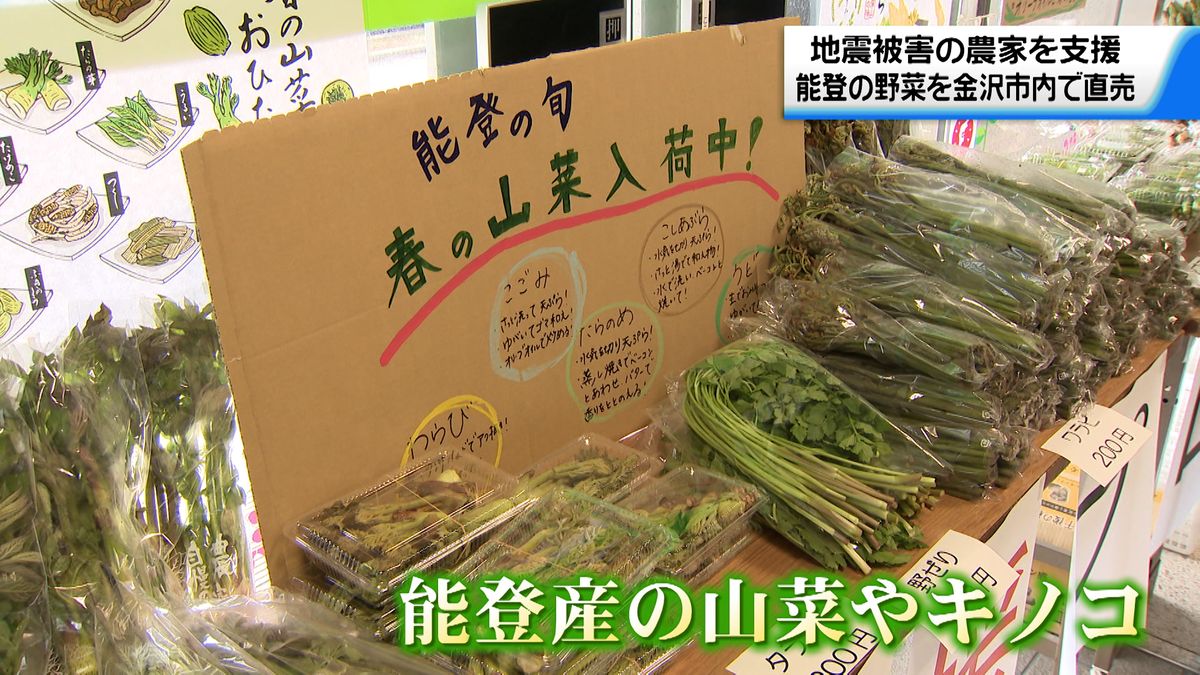 能登の農業を金沢で支援　JA金沢中央が被災農家の野菜を直売