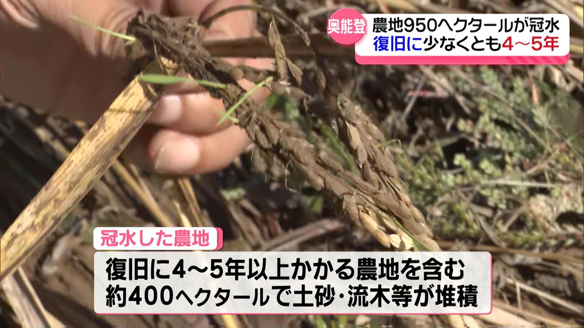 奥能登豪雨の深刻な農地被害　950ヘクタールが冠水　復旧に4～5年以上も