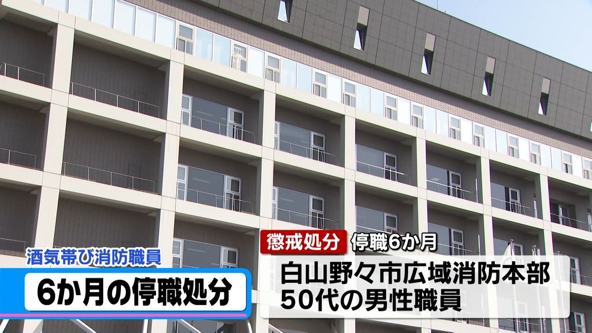 石川県内の50代男性消防職員　酒気帯び運転で停職6か月の懲戒処分