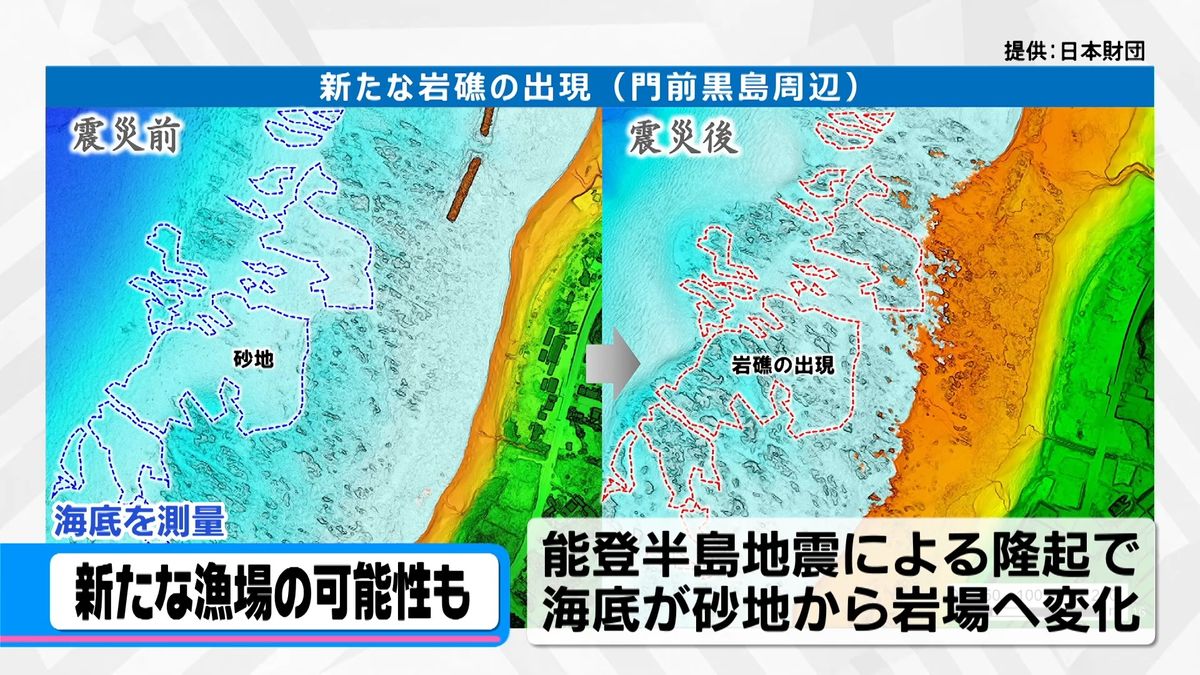 地震隆起で“新漁場の可能性”　砂場から岩場に　海底測量で判明