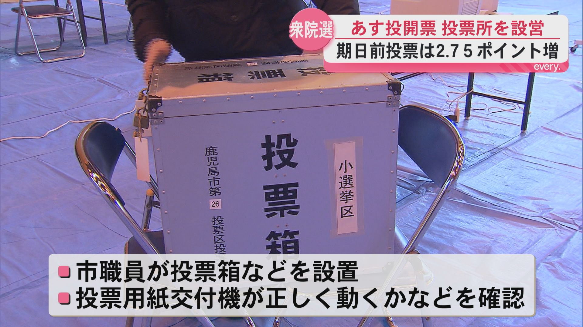 【衆議院選挙】投開票を前に鹿児島市で投票所設営
