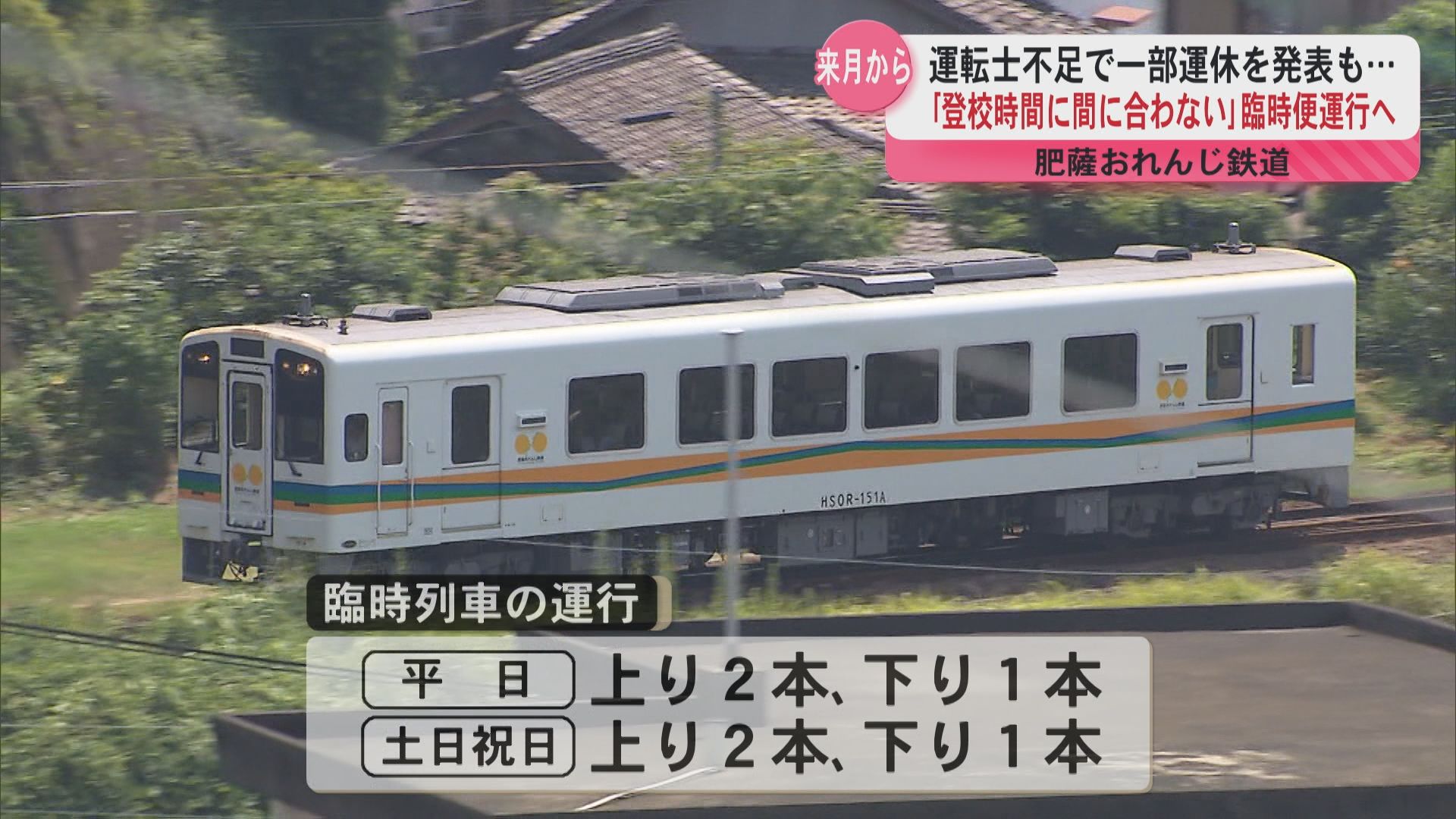 学生の登校時間に間に合わない」 一部運休を発表も2月から臨時列車を