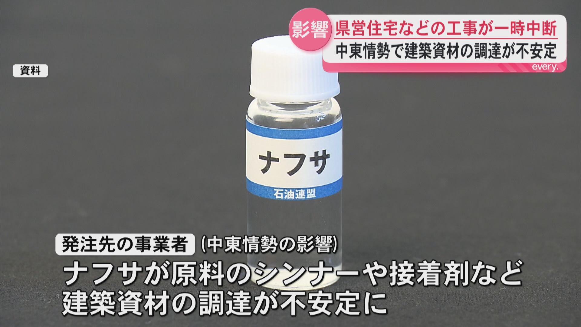 【中東情勢の影響】ナフサ原料の建築資材が不足――県営住宅・職員宿舎6件で外壁改修が一時中断