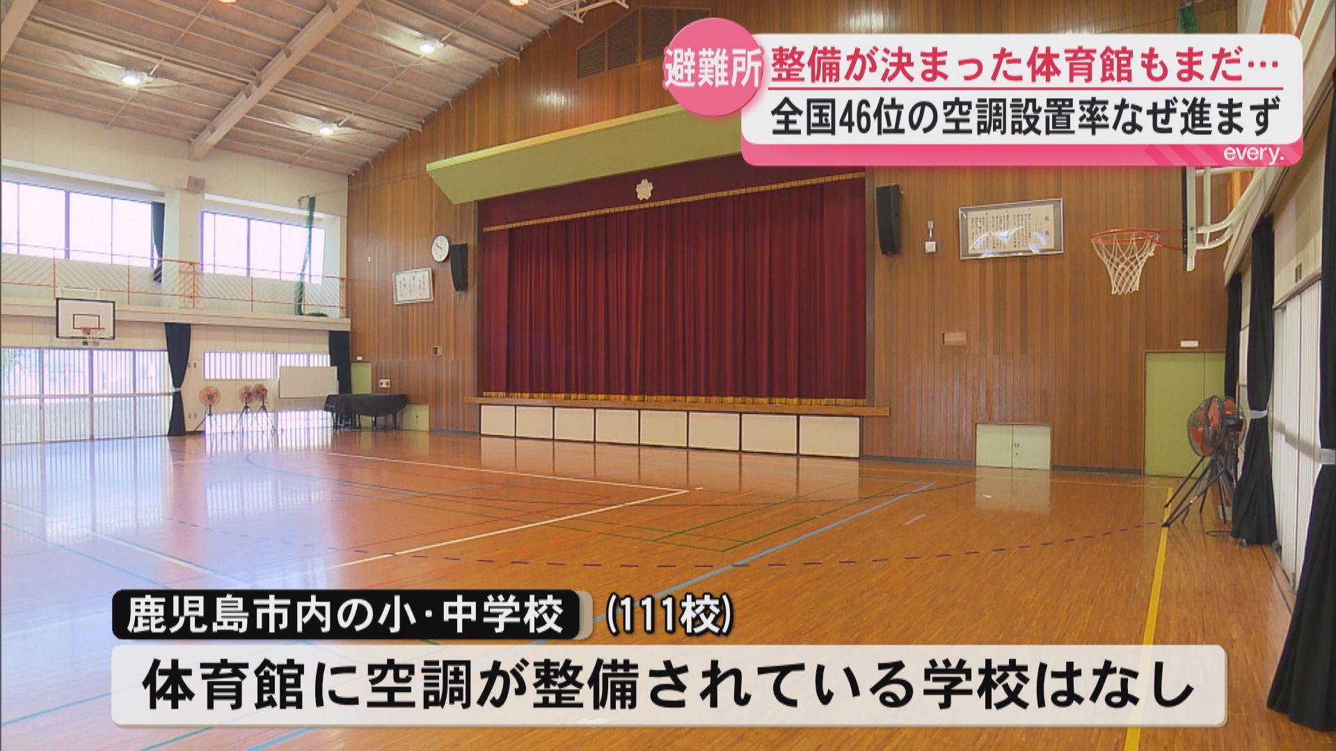 猛暑の避難生活…鹿児島県内の体育館の空調設置率は全国46位　整備決まった小学校の体育館もまだ…