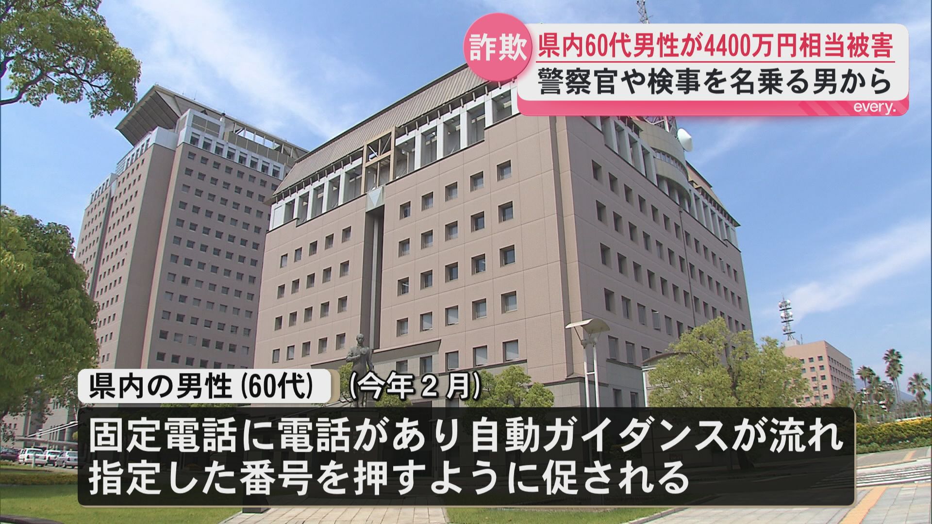 自動ガイダンスに促され　県内男性(60代)　暗号資産約4400万円相当だまし取られる　
