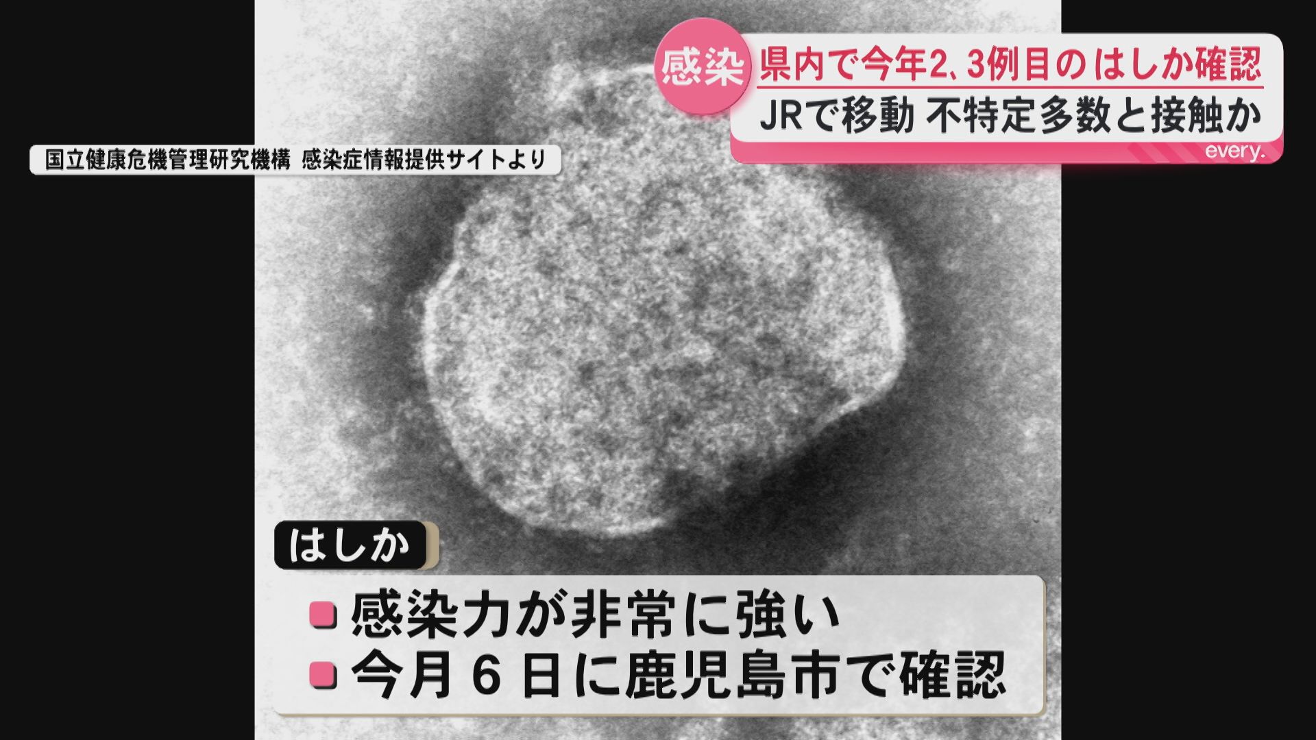 県内で今年2、３例目のはしか　川薩保健所管内で40代女性が感染　交通機関利用経路を公表し注意呼びかけ
