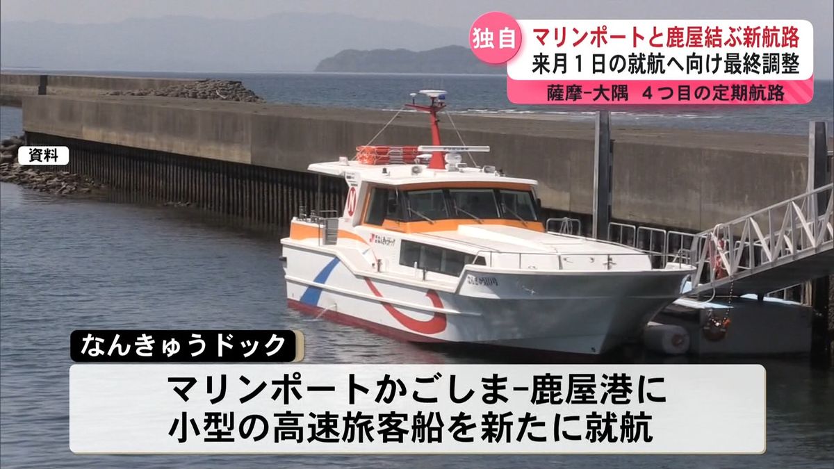 【独自】マリンポートと鹿屋港を結ぶ新たな定期航路2月1日就航へ最終調整　薩摩－大隅は4つ目