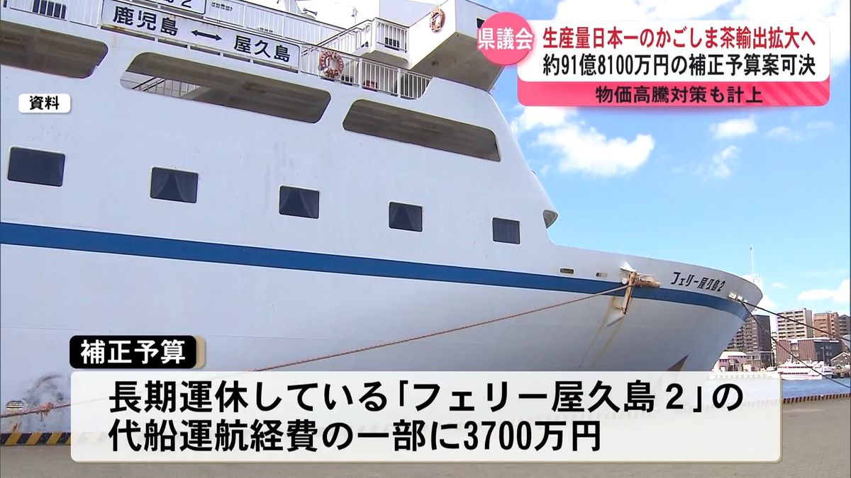 県の一般会計補正予算案可決　かごしま茶の輸出拡大に向けた費用など約91億8100万円　県議会