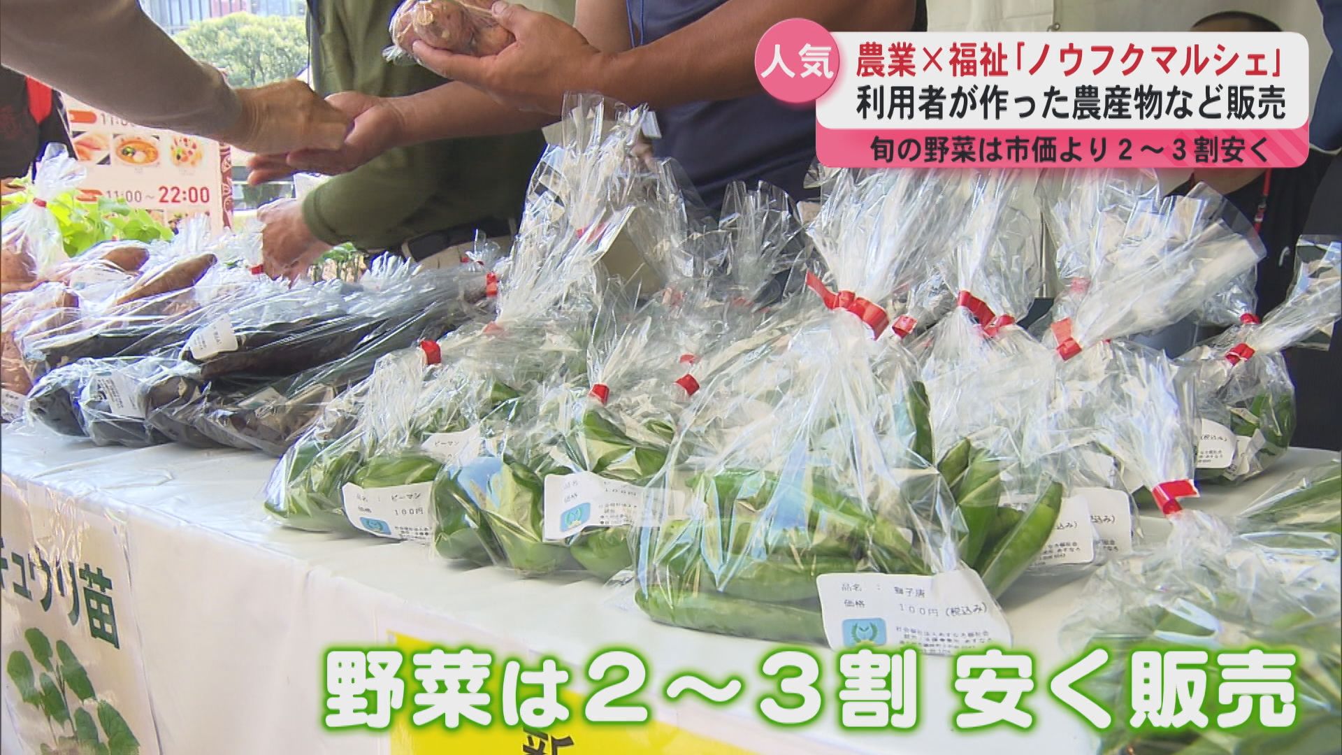 農業×福祉「ノウフクマルシェ」 農産物や加工品を販売