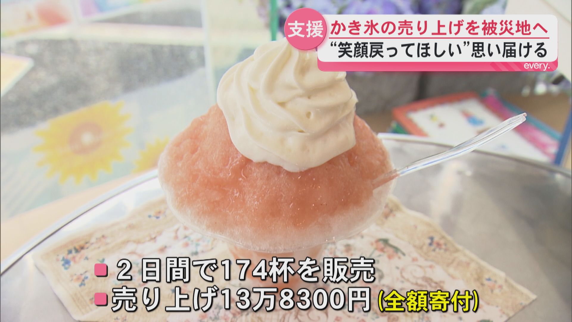 「笑顔が戻ってほしい」鹿児島の洋菓子店がチャリティー企画　かき氷売り上げ全額を被災地へ