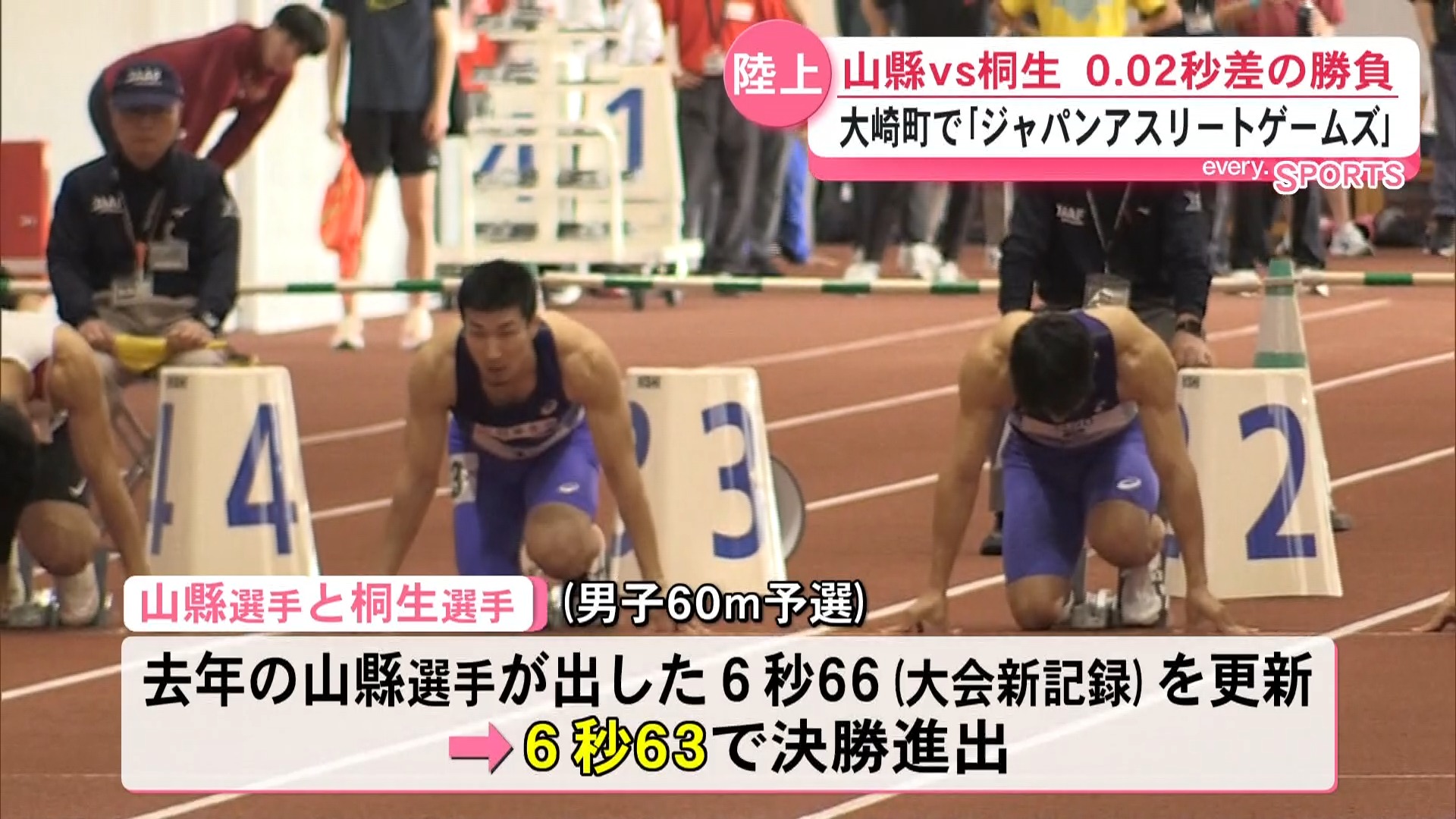 陸上　山縣VS桐生 0.02秒差の勝負　大崎町で｢ジャパンアスリートゲームズ｣