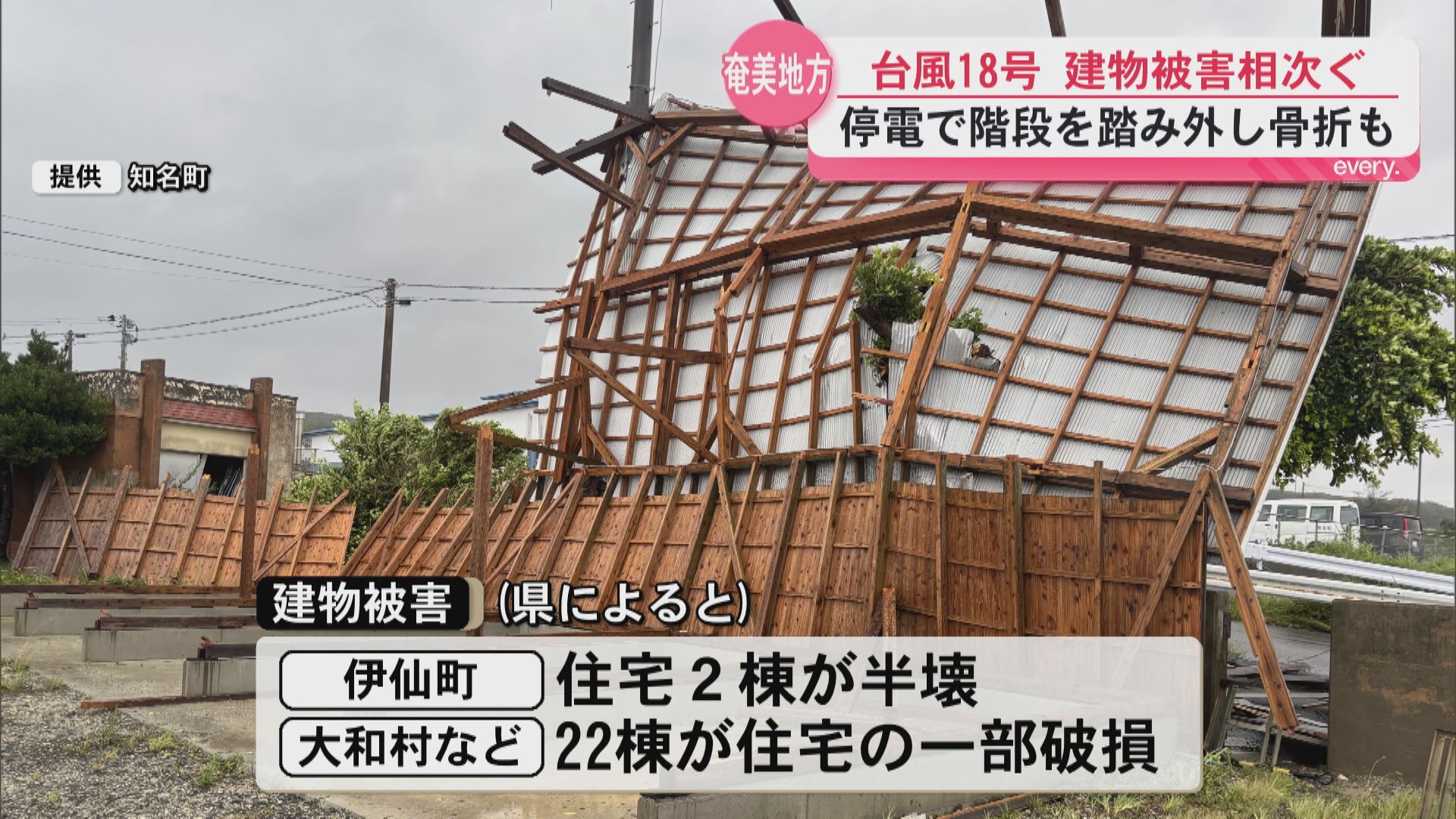 奄美地方の各地に大きな爪痕を残した台風18号　2人が重傷　建物への被害も相次ぐ