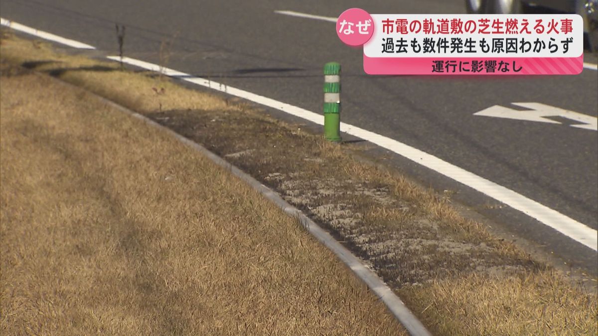 鹿児島市電の線路で芝生が燃える　ケガ人や運行への影響なし　過去にも数件発生も原因わからず…