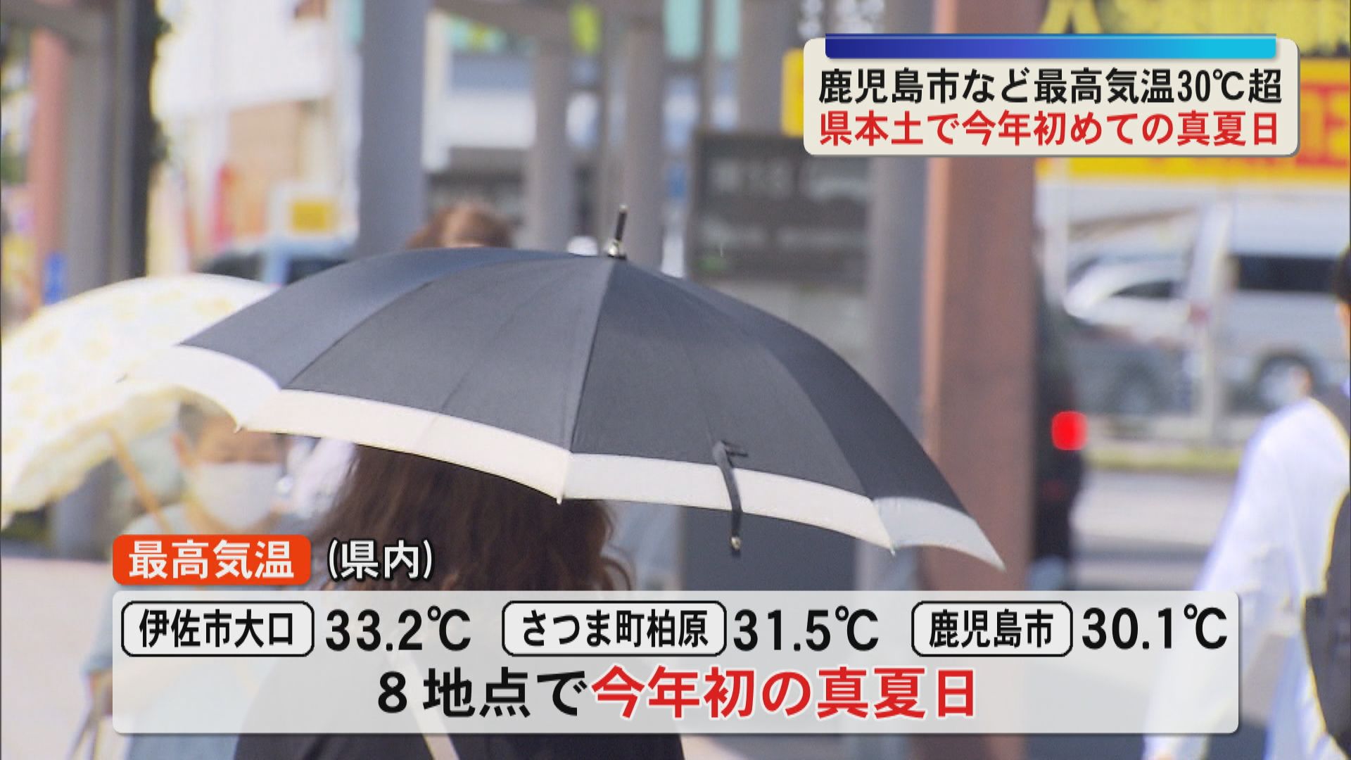 「夏がどのくらいの気温になるのか怖い」鹿児島市など最高気温30℃超　県本土で今年初の真夏日