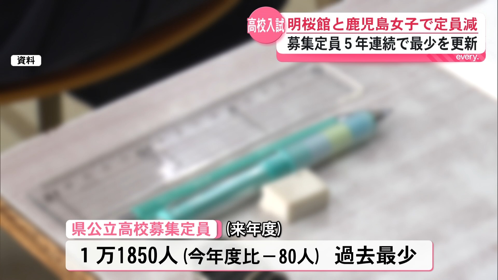 明桜館と鹿児島女子で定員減　鹿児島県内の公立高校の募集定員5年連続で過去最少を更新