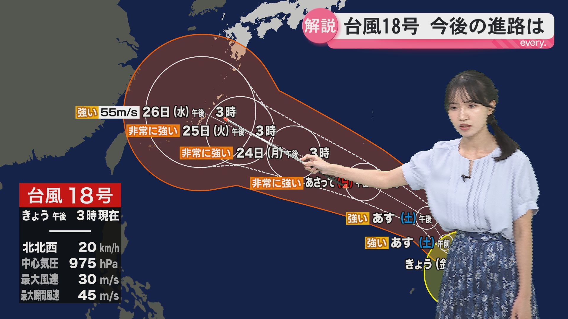 【荒場気象予報士解説】台風18号予報円広く進路不透明　鹿児島への影響は！？
