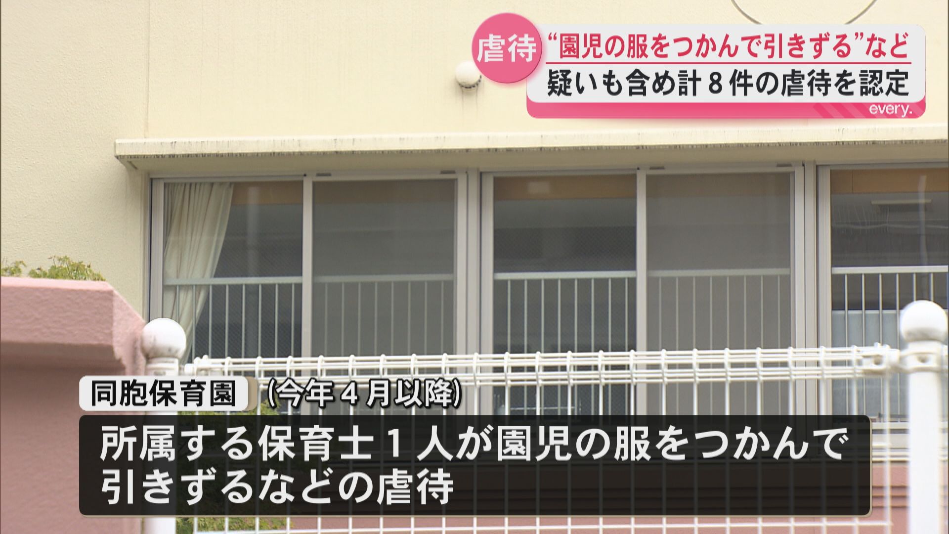 園児の服を引きずるなど計8件の虐待を認定　鹿児島市の保育園　園児にケガはなし
