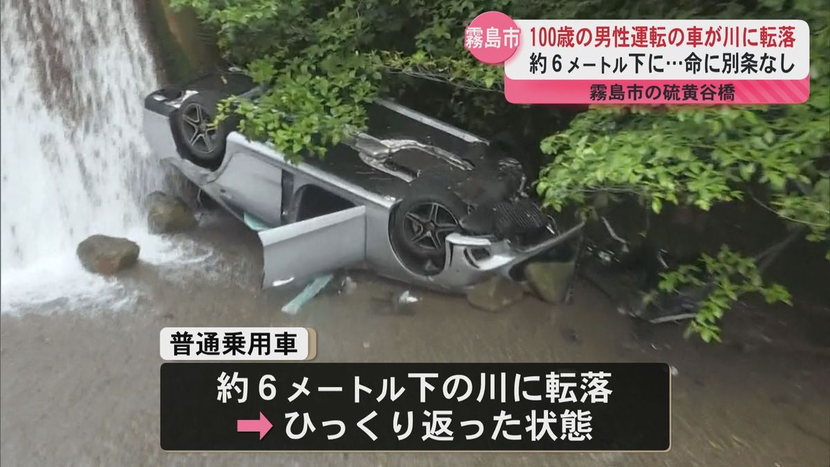 男性(100)の運転する普通乗用車が川へ転落…命に別条なし　”衝撃感知システム”が作動し消防に通報
