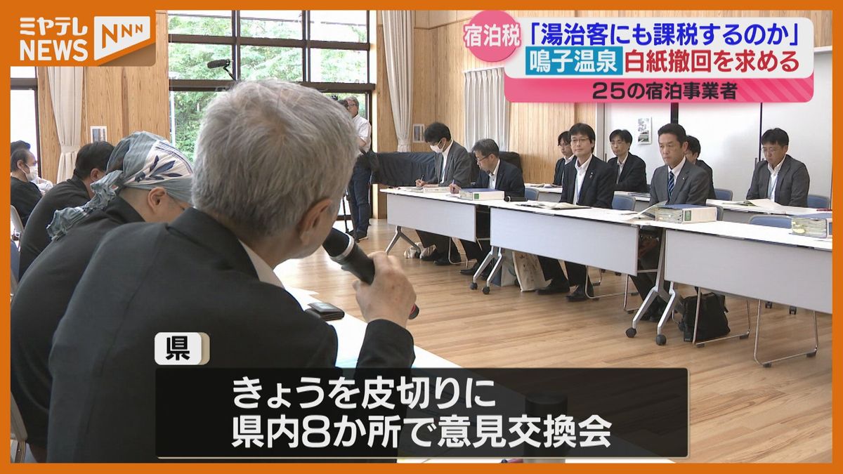 【宿泊税】＜鳴子温泉＞で意見交換会　宿泊事業者から白紙撤回求める意見相次ぐ　宮城県が導入めざす 