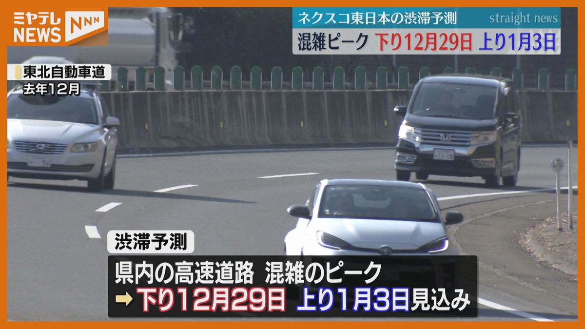 【渋滞予測】年末年始の混雑ピークは？分散利用と冬用タイヤ装着呼びかけ〈宮城〉