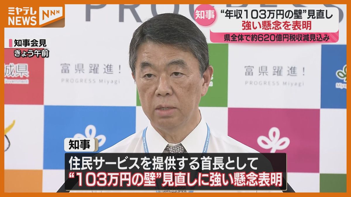 宮城・村井知事「あってはならないこと」103万円の壁見直しに懸念　県では約620億円の減収に…