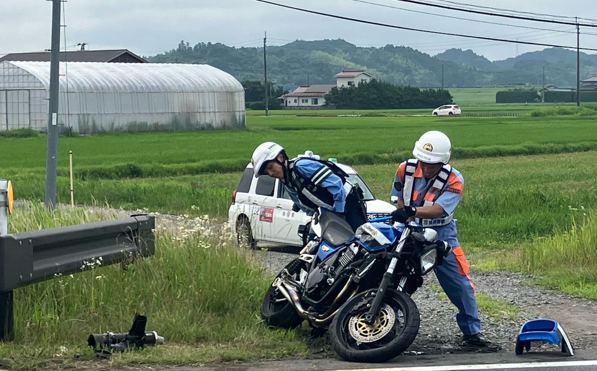 【続報】ガードレールに衝突か　大型バイク単独事故　運転していた男性(48)が心肺停止　国道346号上＜宮城・大崎市＞