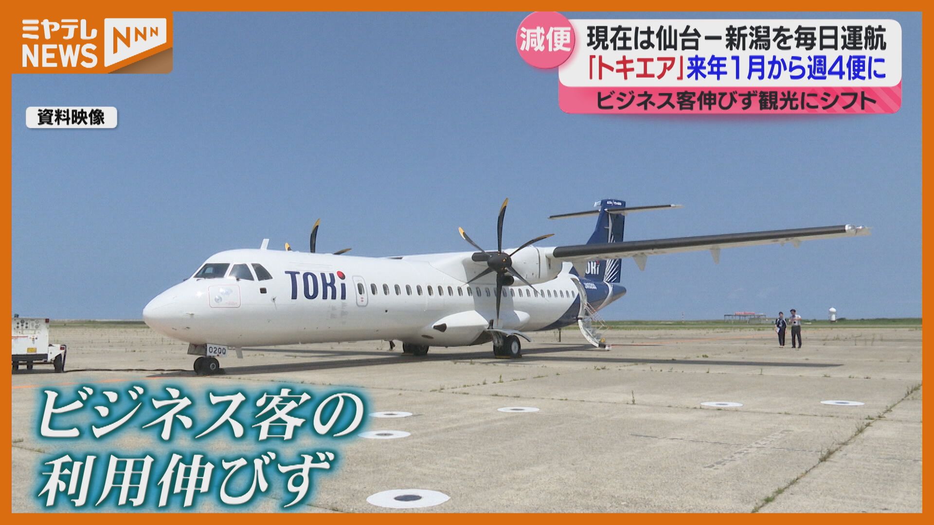 トキエア『仙台～新潟便』毎日運航→週4日に 来年1月から減便（2024年