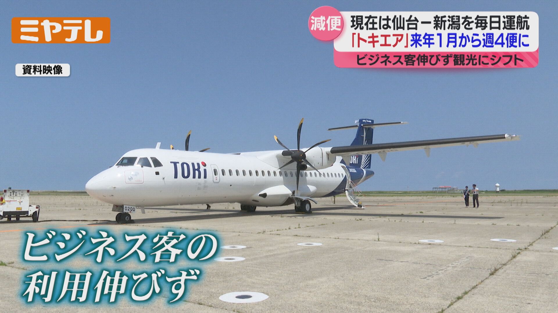 トキエア『仙台～新潟便』毎日運航→週4日に 来年1月から減便（2024年