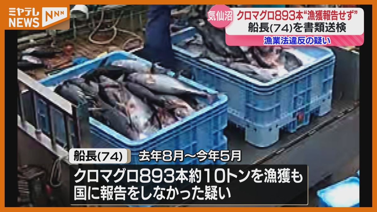 ＜高級品クロマグロ＞893本漁獲も義務付けられた国への報告なし　気仙沼市の船長（74）書類送検（宮城）