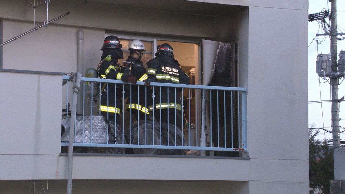 「ベランダから火が出ている」　けさ早く仙台市泉区の集合住宅で火事　けが人なし