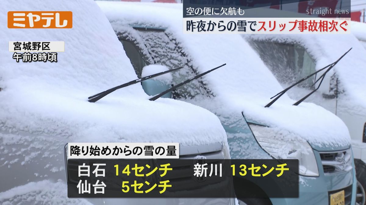 【雪による「スリップ事故」】宮城県内で相次ぐ　空の便も「欠航」など影響